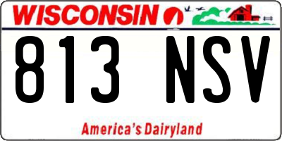 WI license plate 813NSV