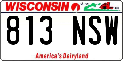 WI license plate 813NSW