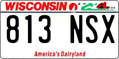 WI license plate 813NSX