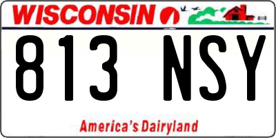 WI license plate 813NSY