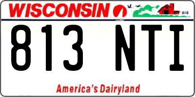 WI license plate 813NTI