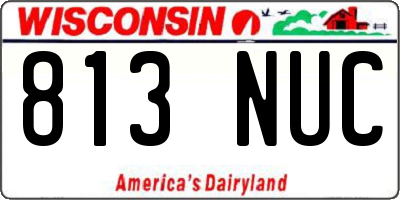 WI license plate 813NUC