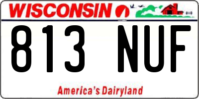WI license plate 813NUF