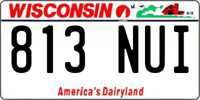 WI license plate 813NUI