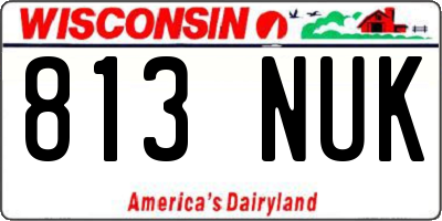 WI license plate 813NUK