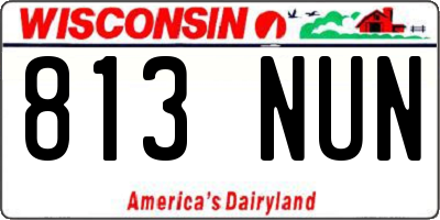 WI license plate 813NUN