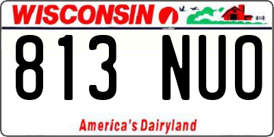 WI license plate 813NUO