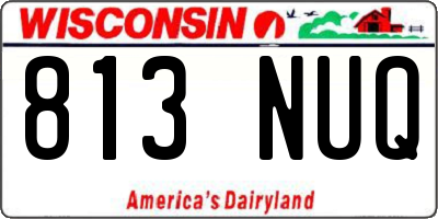 WI license plate 813NUQ