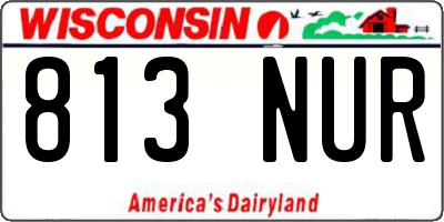WI license plate 813NUR