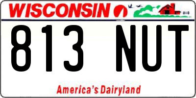 WI license plate 813NUT
