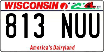 WI license plate 813NUU