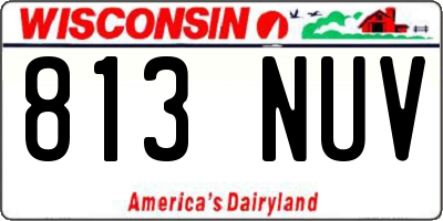 WI license plate 813NUV