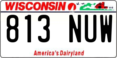 WI license plate 813NUW