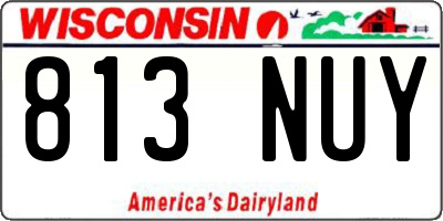 WI license plate 813NUY