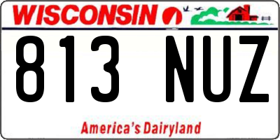 WI license plate 813NUZ