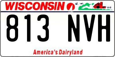 WI license plate 813NVH