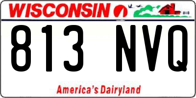 WI license plate 813NVQ