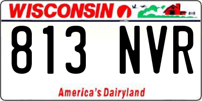 WI license plate 813NVR