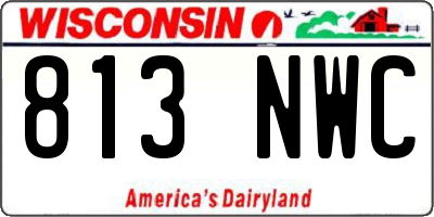 WI license plate 813NWC