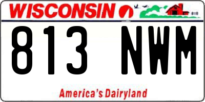 WI license plate 813NWM