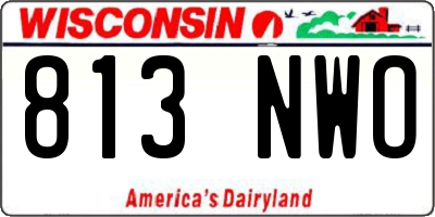 WI license plate 813NWO