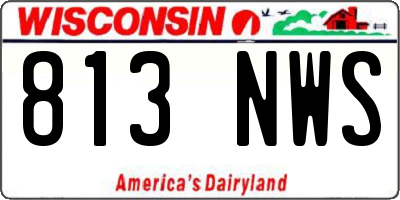 WI license plate 813NWS