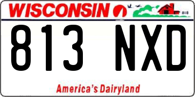 WI license plate 813NXD