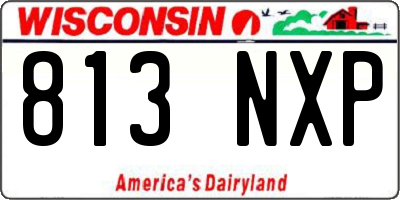 WI license plate 813NXP