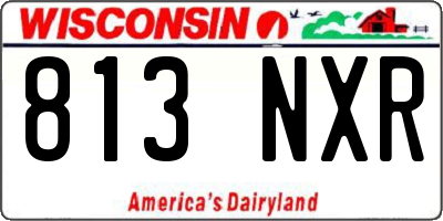 WI license plate 813NXR