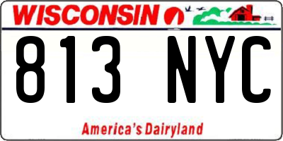 WI license plate 813NYC