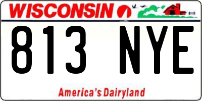 WI license plate 813NYE