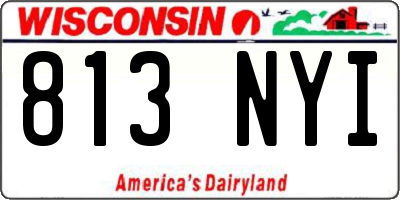 WI license plate 813NYI
