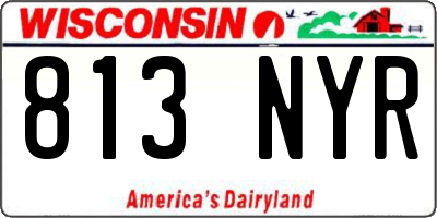 WI license plate 813NYR