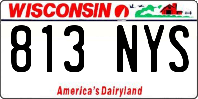 WI license plate 813NYS