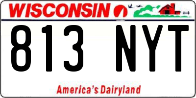 WI license plate 813NYT
