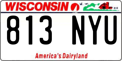 WI license plate 813NYU