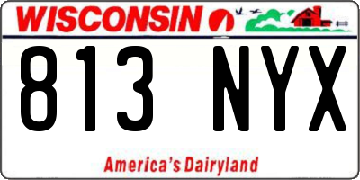 WI license plate 813NYX