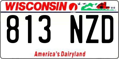 WI license plate 813NZD