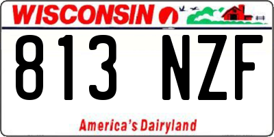 WI license plate 813NZF