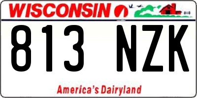 WI license plate 813NZK