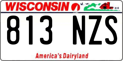 WI license plate 813NZS