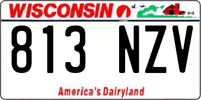 WI license plate 813NZV