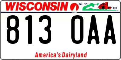 WI license plate 813OAA
