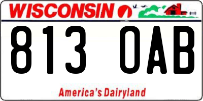 WI license plate 813OAB
