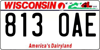 WI license plate 813OAE
