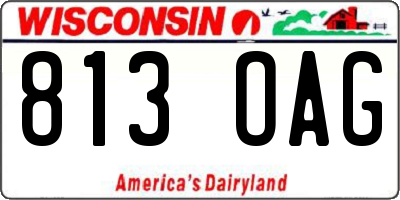WI license plate 813OAG