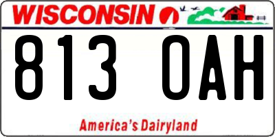 WI license plate 813OAH