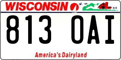 WI license plate 813OAI