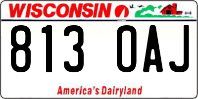 WI license plate 813OAJ