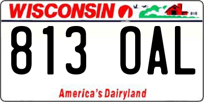 WI license plate 813OAL